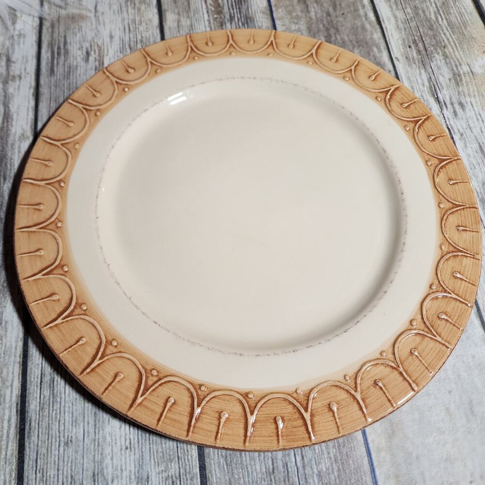 Pier1‎ Gemma Baroque honey round large Charger service plate made in Italy 13.5